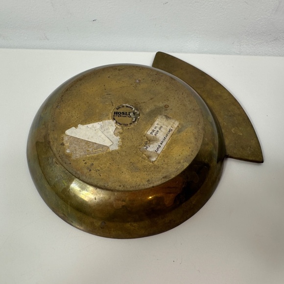 Vintage Mid Century Solid Brass Pocket Change Dish 5” Trinket Tray - Picture 5 of 9